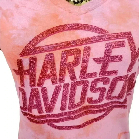Harley Davidson bling glitter tye dye tee. Size Medium - Picture 5 of 9